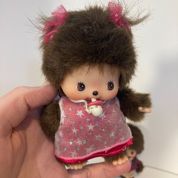 Bebichhichi Monchhichi Monkey Pair Star Plush Sekiguchi 7th Anniversary Suit Toy - Picture 9 of 10